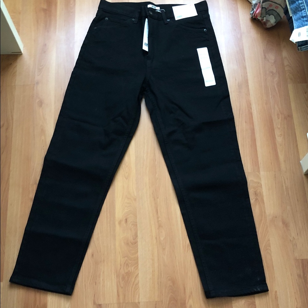 Uniqlo U Classic Black Straight Jeans Tapered 29